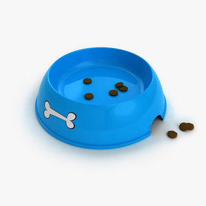 3d dog bowl food water model