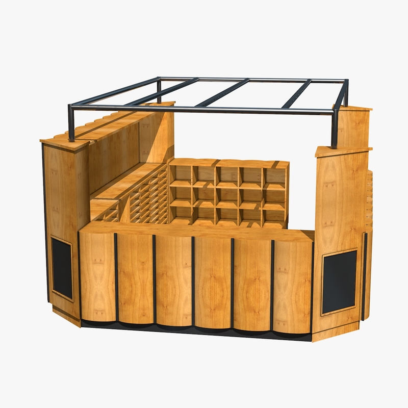wooden kiosk 3ds