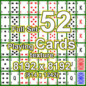 Full Set of 52 Playing Cards Textures
