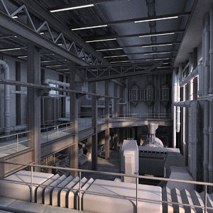 industrial interior 3d x