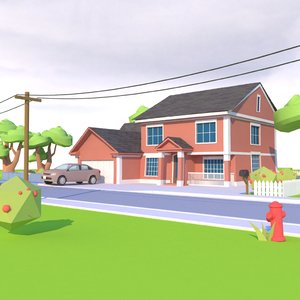 environment stylized suburb max