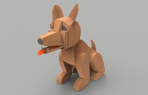 3d dog cardboard model