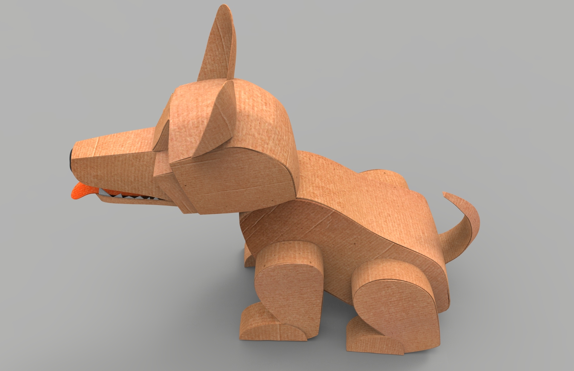 3d dog cardboard model
