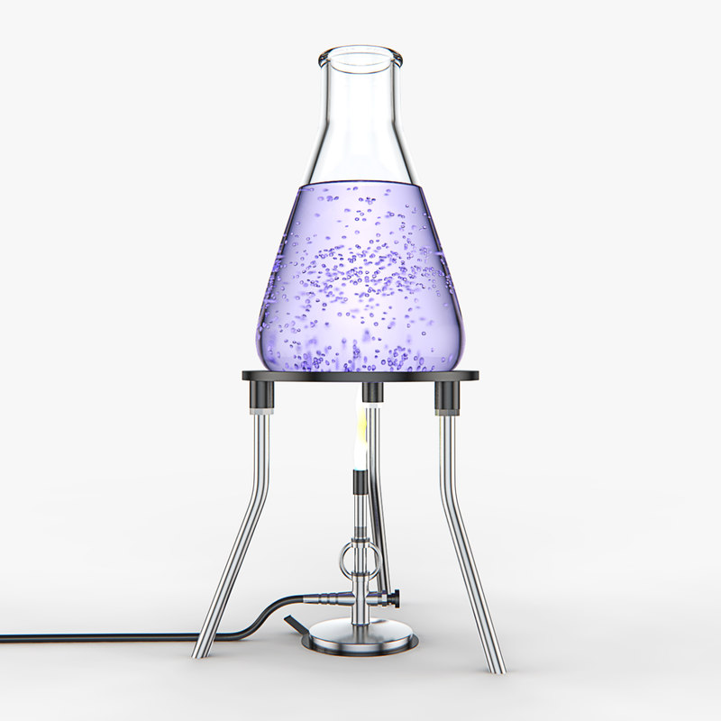 bunsen burner boiling erlenmeyer 3d max