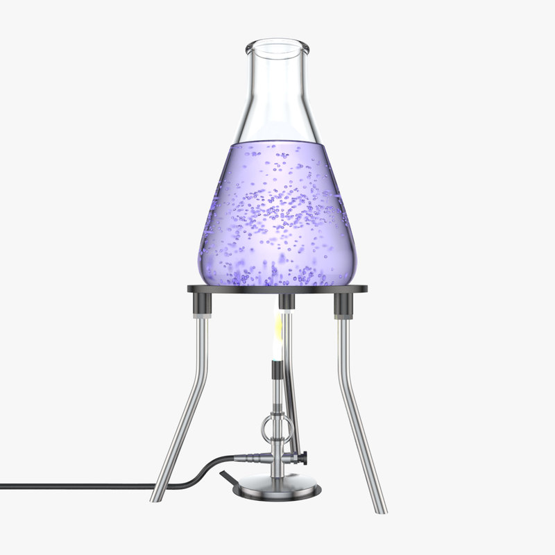 bunsen burner boiling erlenmeyer 3d max