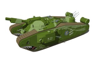 world war style tank 3d model