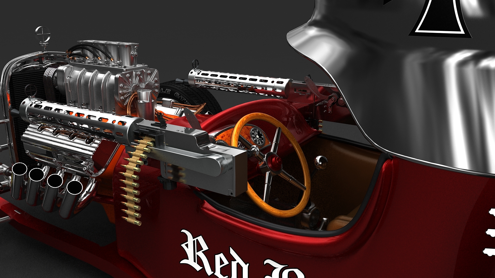 3D Red Baron Hot Rod