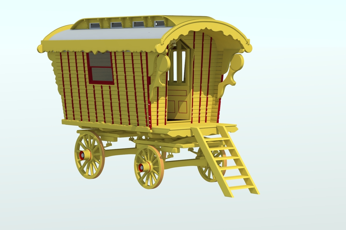 gypsy caravan 3d dxf
