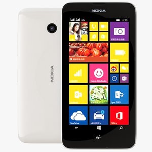 3d model nokia lumia 638 white