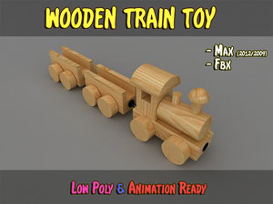 wooden train 3d max