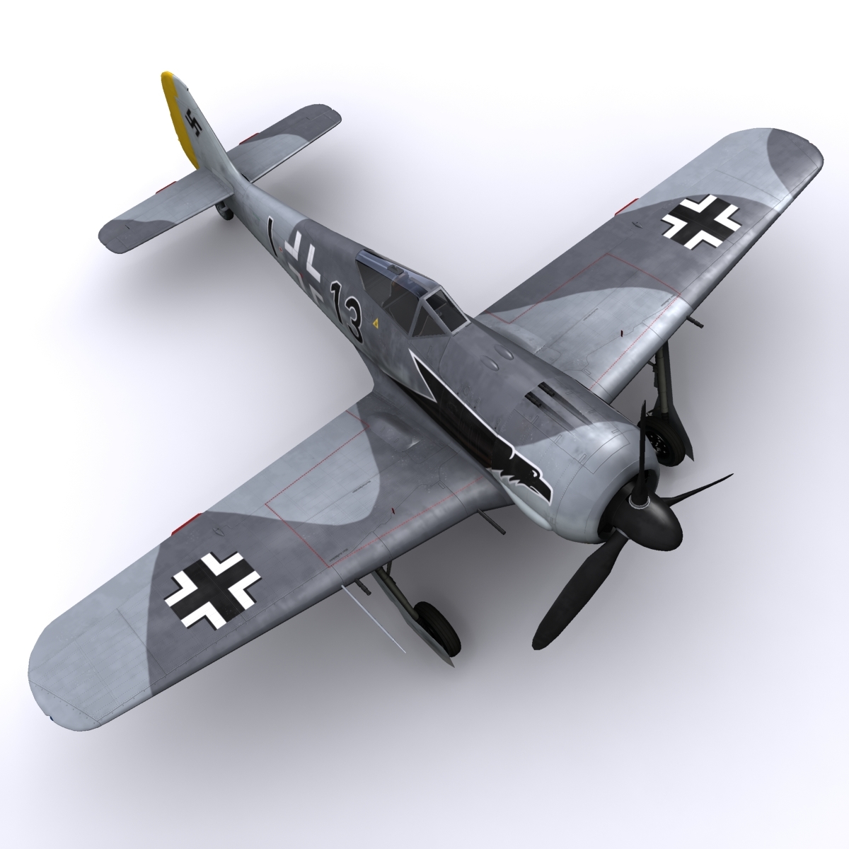 Focke Wulf Fw 190a 3 Jg2 Richtofen，1942年春3d模型 Turbosquid 882814