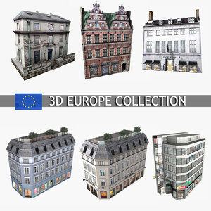3d photorealistic european buildings city