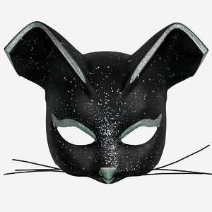 3d model black cat mask
