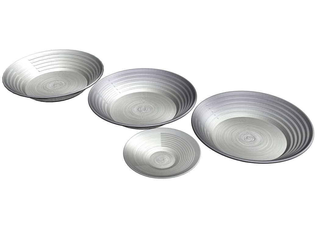 steel gold pans 3d max