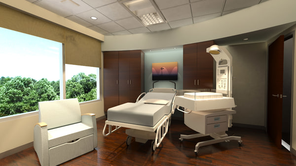 3d labor delivery room model