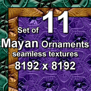 Mayan Ornaments 11x Seamless Textures, set #4