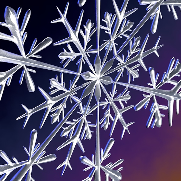 3d snow snowflake model