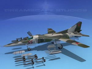 3d model mig-27 weapons aircraft