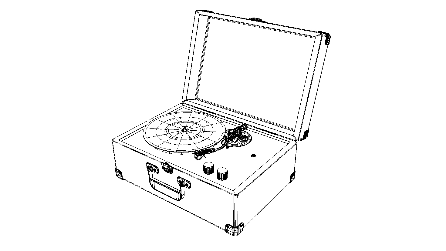 3d record player model