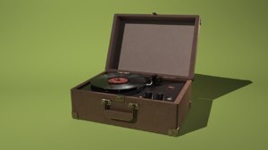 3d record player model