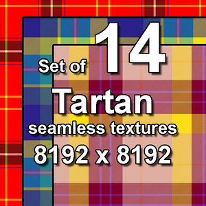 Tartan 14x Seamless Textures, set #1