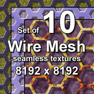Wire Mesh 10x Seamless Textures, set #3