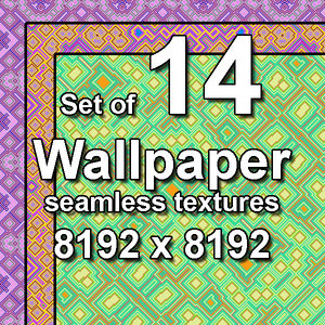 Wallpaper Cubic Floral 14x Seamless Textures, set #1