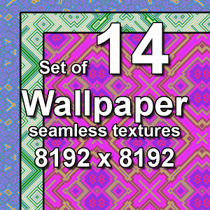 Wallpaper Cubic Floral 14x Seamless Textures, set #2