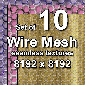 Wire Mesh 10x Seamless Textures, set #1