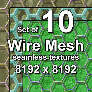 Wire Mesh 10x Seamless Textures, set #2