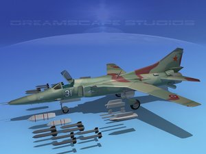 3d model mig-27 weapons aircraft