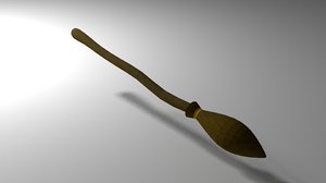 3d model of flying broomstick witch