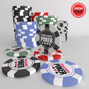 poker chips 3d obj