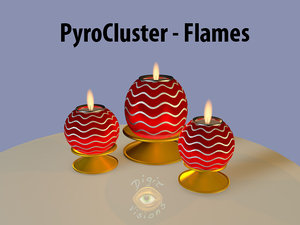 flames candles 3d model