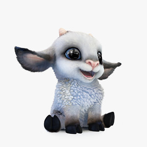 3ds max cute cartoon sheep pose