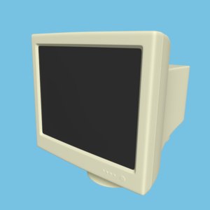 crt monitor 3d dxf