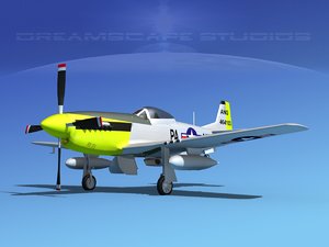 engine north american p-51 mustang 3d model