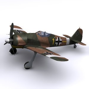 3d focke-wulf fw fighter airplane