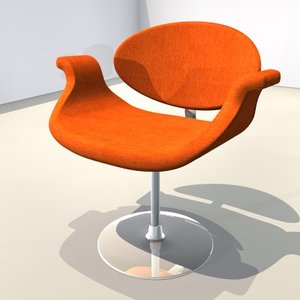 free 3ds model chair yellow orange