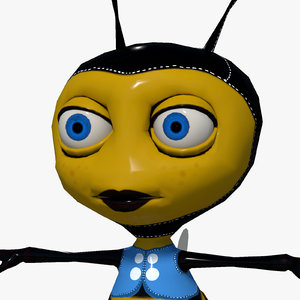 cute cartoon bee rigged 3d model