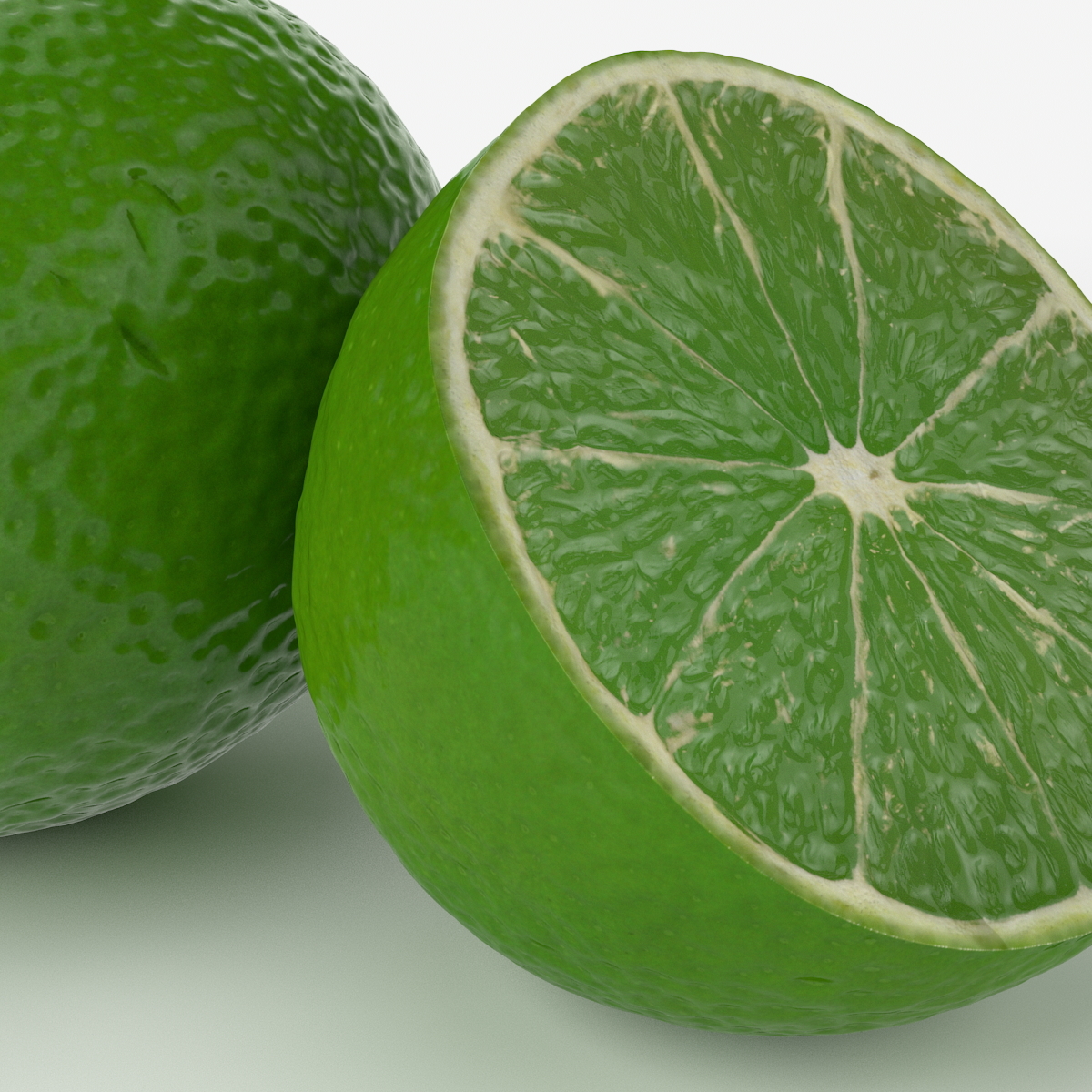 realistic lime fruit real 3d model