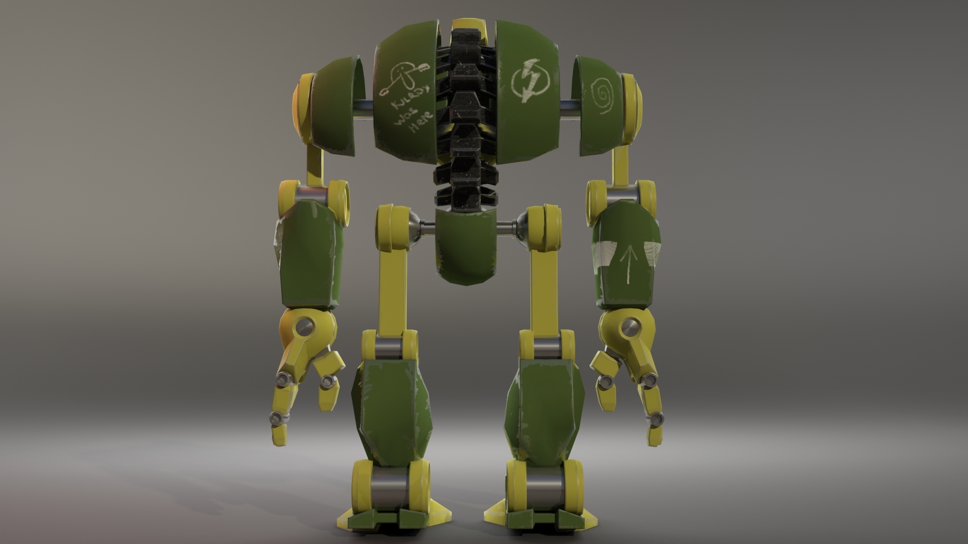 free robot rigged 3d model