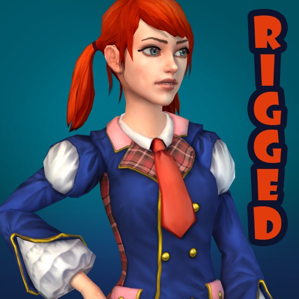 3d model school girl