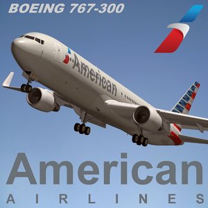 3d boeing 767-300 american airlines