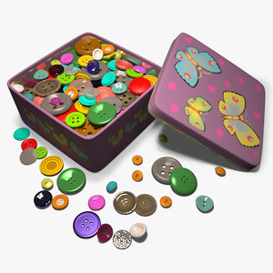 3d model box buttons
