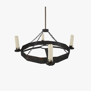 3d model of medieval iron chandelier