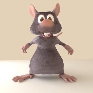 buford cartoon rat 3d model