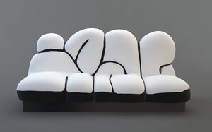 sofa graffiti 3d model