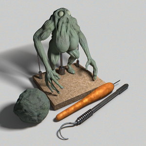 3d model monster tool clay