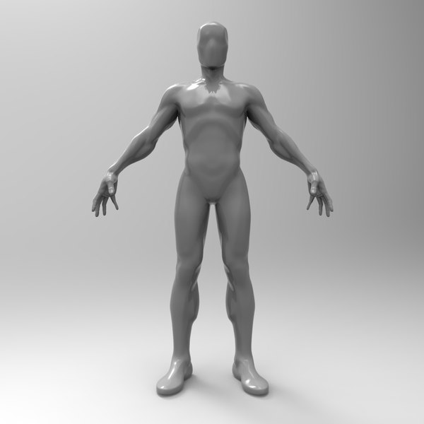 3d model simple base mesh male